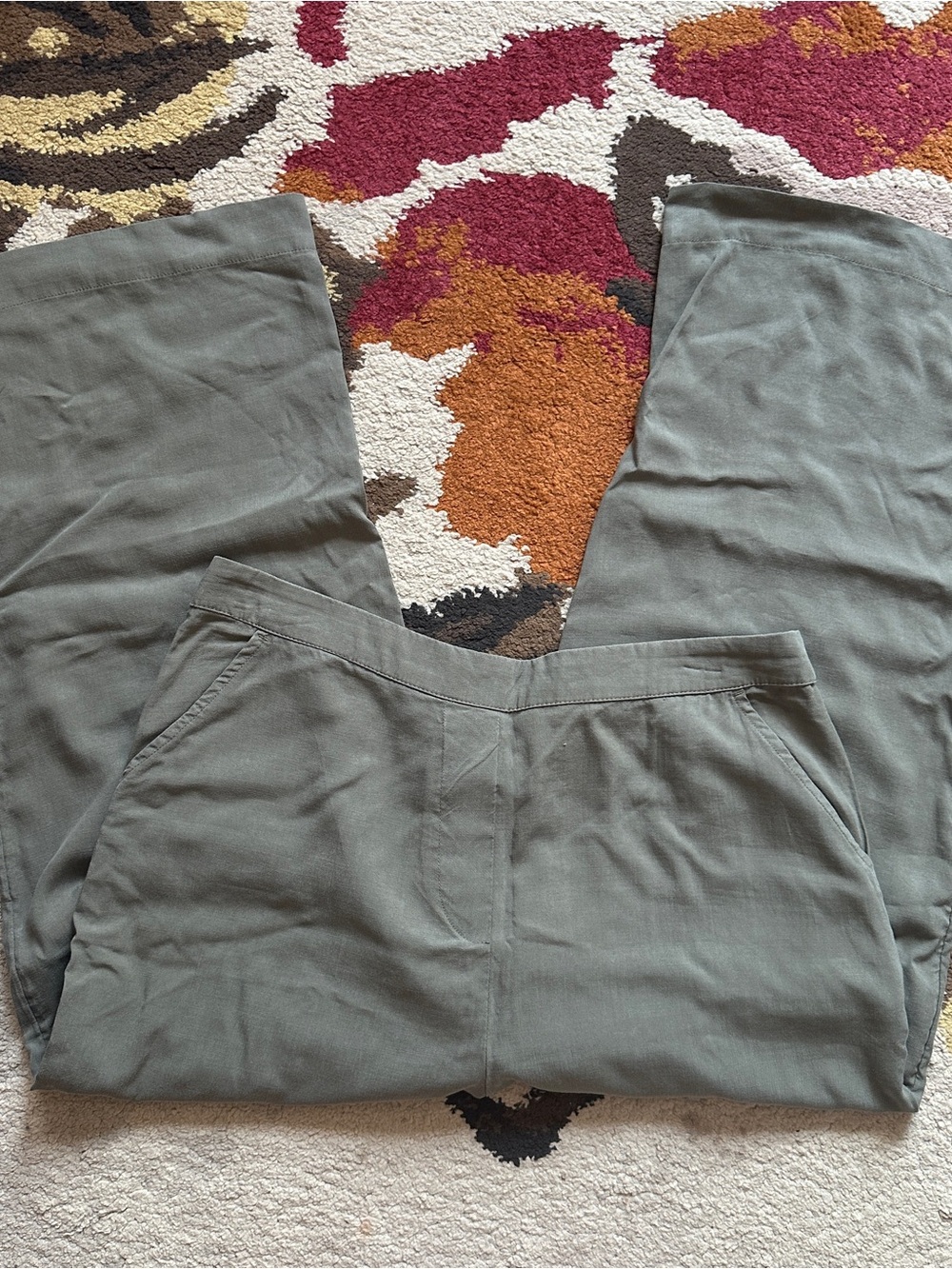WORKSHOP Muted Sage Green Straight Leg Pants | Size L